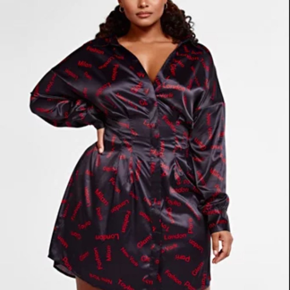 ALESSIA GLAMOUR PRINT SHIRT DRESS
